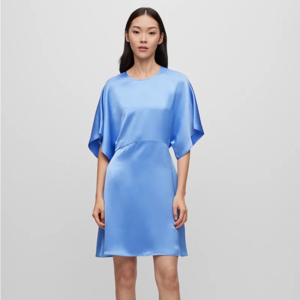 NWT Hugo Boss Slim-Fit Dress in Heavyweight Satin